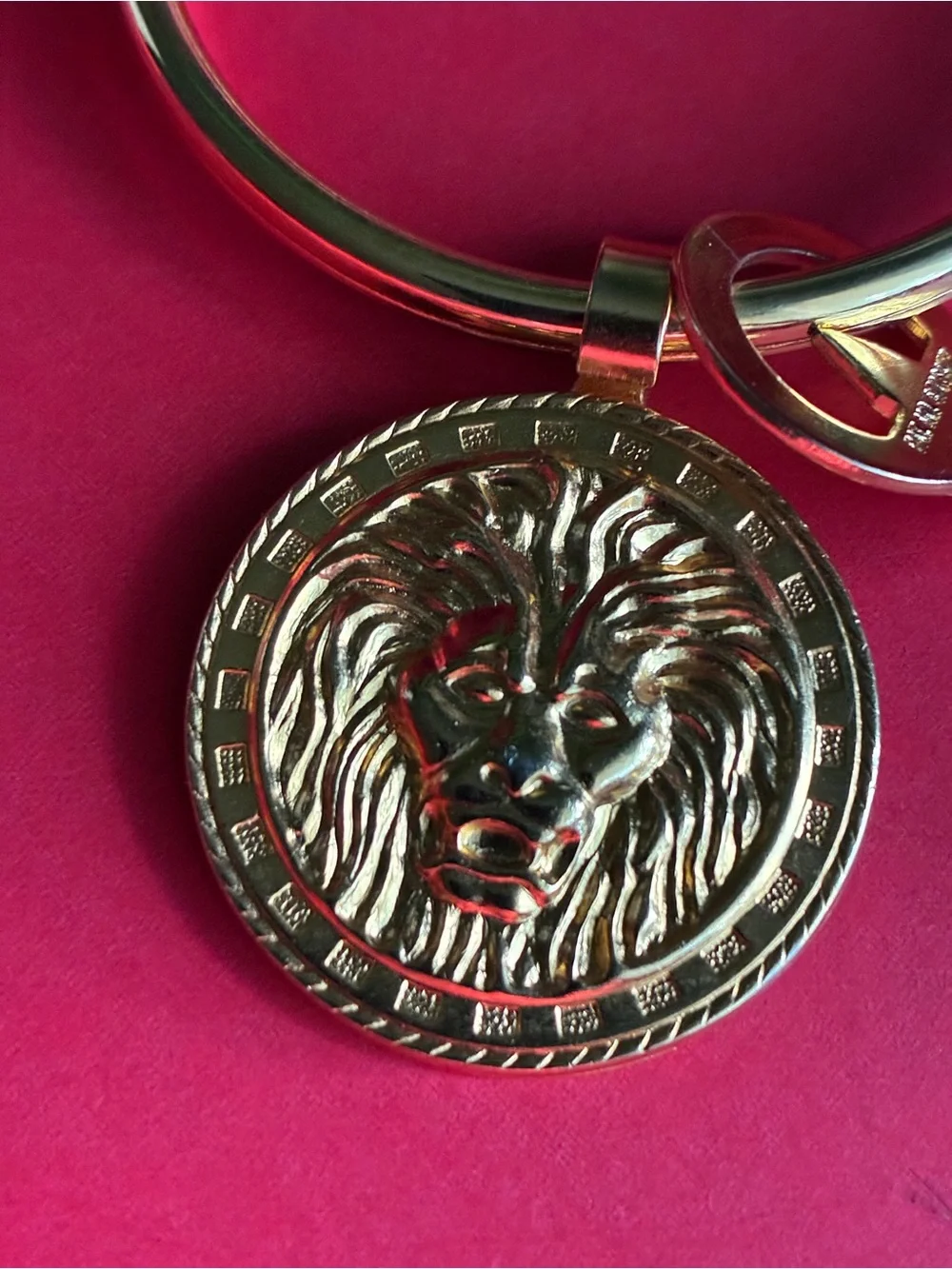 Anne Klein Gold Lion Medallion Key Ring